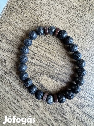 Eladó tibeti holdkő és lávakő karkötő 