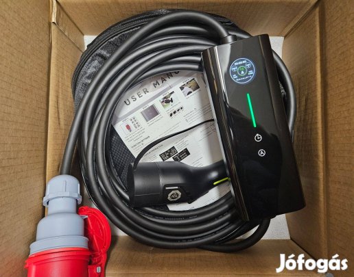 Eladó új 10m EVSE EV töltő Type 2 3 fázis (11KW) 6-16A +táska
