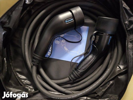 Eladó új Elektromos autó utcai töltőkábel 5m Type2 1x32A (7KW) +táska