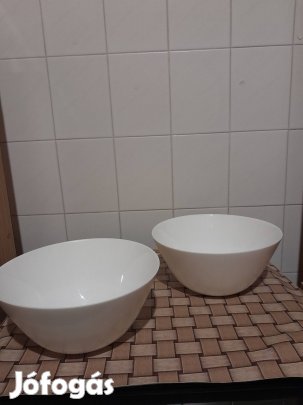 Eladó új Fehér Opál üveg levesestál 2db 