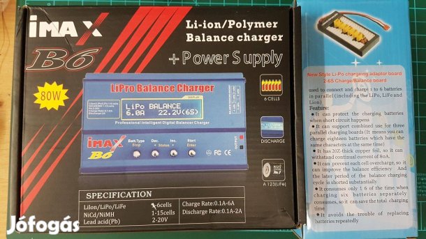 Eladó új IMAX B6 töltő tápegységgel +XT60 Parallel Board T
