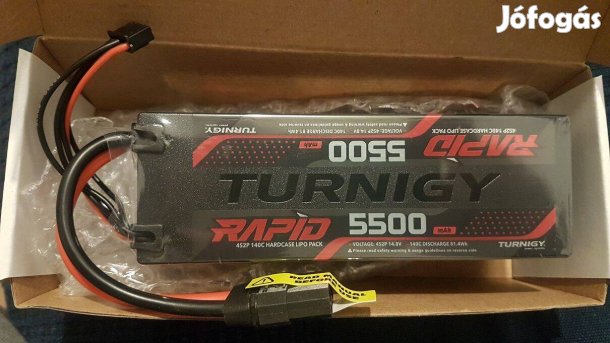 Eladó új Turnigy Rapid 5500mAh 4S2P 140C Hard CASE Lipo Battery XT90