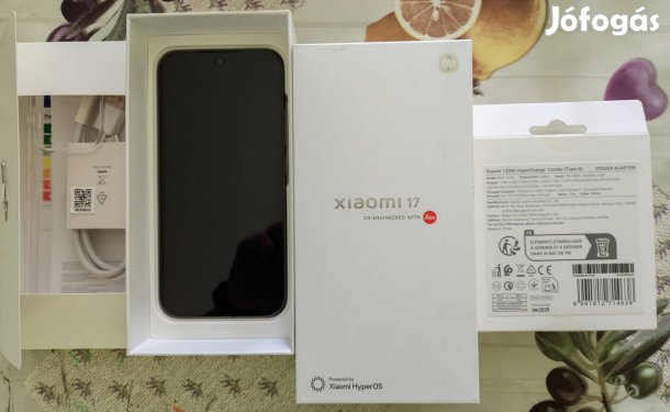 Eladó új Xiaomi 17 256GB black okostelefon + 120W töltő.