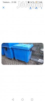 Eladó új kék színű 1100 literes kuka szemetes konténer