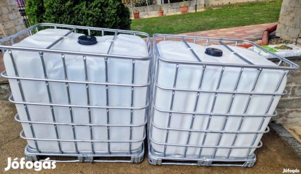 Eladó újszerü 1000l-es IBC műanyag tartály