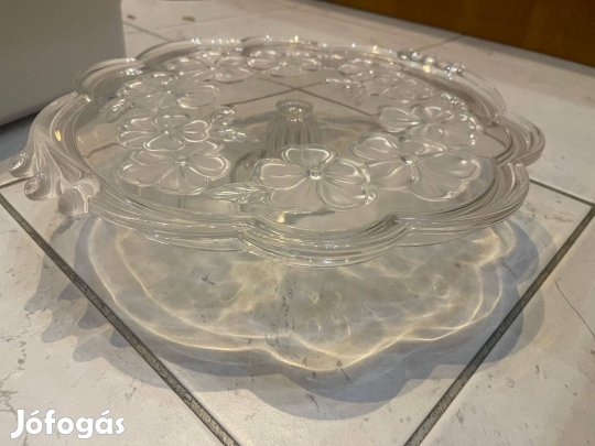 Eladó üveg tortatartó szép, hibátlan állapotban