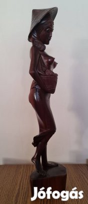 Eladó vintage kézzel faragott balinéz női faszobor