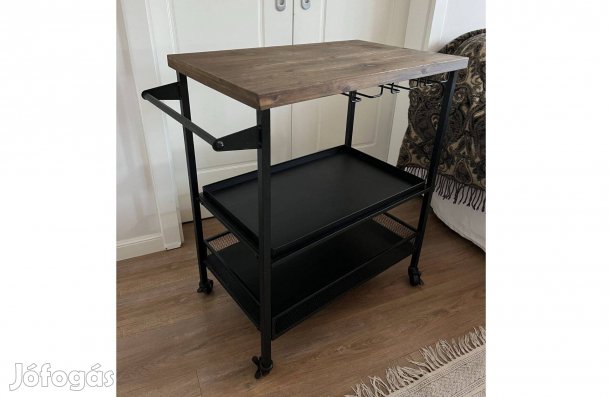 Eladó vintage stílusú, gurulós zsúrkocsi / tároló