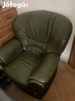 Eladó zöld műbőr ülőgarnitúra