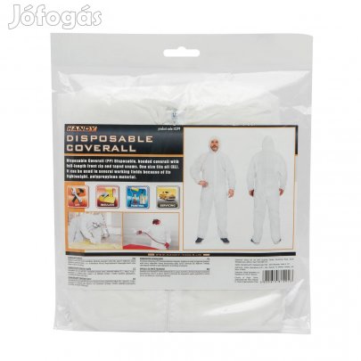 Eldobható Egyszer használatos univerzális XL kapucnis védő overál