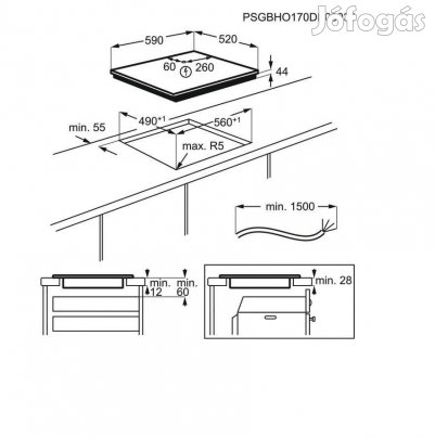 Electrolux Eiv63440BW beépíthető főzőlap