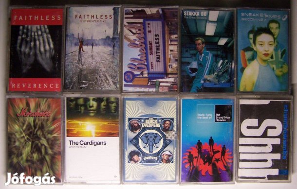 Electronic kazetta-pakk (10 db, pl. Faithless, The Cardigans, stb.)