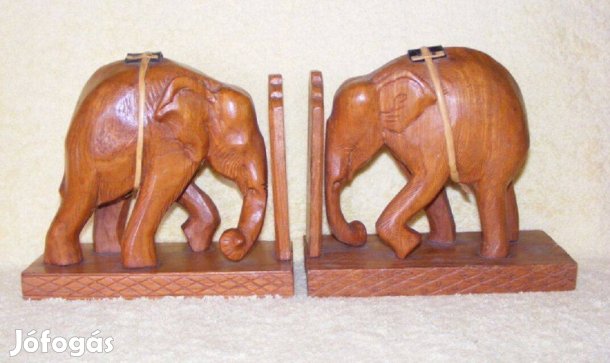 Elefánt fa könyvtámasz párban