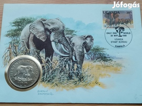 Elefántos Ugandai Érmés boríték 100 Schillig