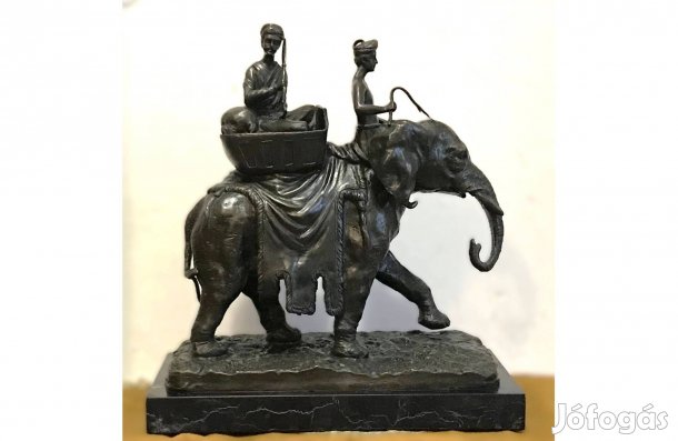 Elefántos bronz szobor "Fratin" jelzéssel