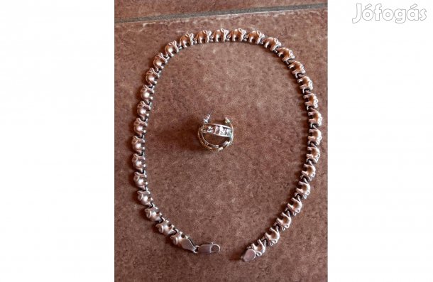 Elefántos ezüst nyaklánc 43,5 cm - Új