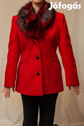 Elegáns Alanis 40/L/12 -es piros női düftin télikabát