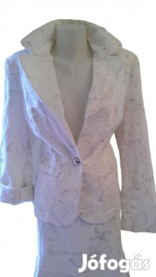 Elegáns Csin Üzleti, Vagány Fehér Ezüst Kosztüm(Méret:4244) Kód KO259