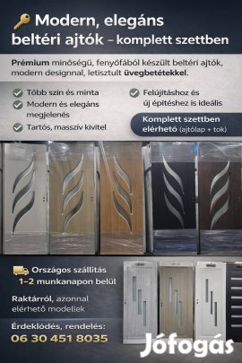 Elegáns, Fa beltéri ajtók komplett szettben. 