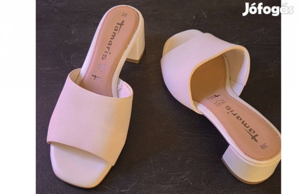 Elegáns , fehér , újszerű női papucs 38-as