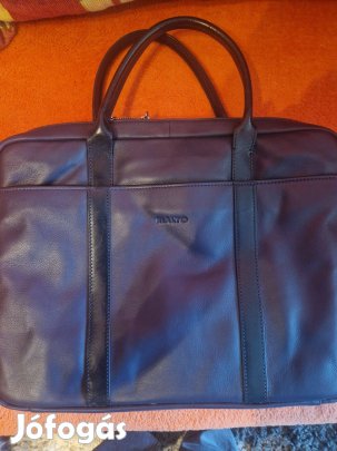 Elegáns, bőr Rialto női laptop táska sötétkék
