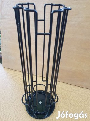 Elegáns, kávé-kapszula tartó, forgatható állvány + kiöntő csészékkel