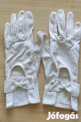 Elegáns, masnis, tojáshéj színű, rövid, alkalmi női kesztyű 1.400.-Ft