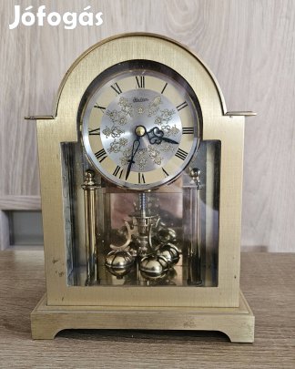 Elegáns, masszív sárgaréz Haller  kandallóóra