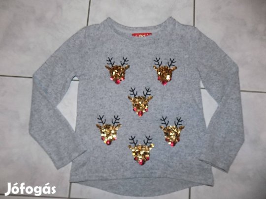 Elegáns, puha flitteres pulóver, 7-8 éves lányra