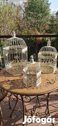 Elegáns, vintage madárkalitka garnitúra eladó
