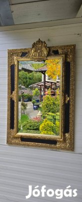 Elegáns fa keretes fali tükör csiszolt üveggel 71×46