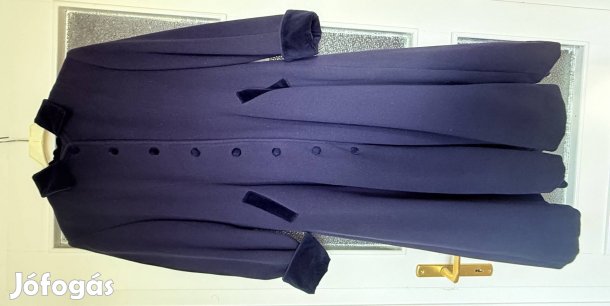 Elegáns gyapjú 120cm hosszú női magyar szövet télikabát téli kabát M L