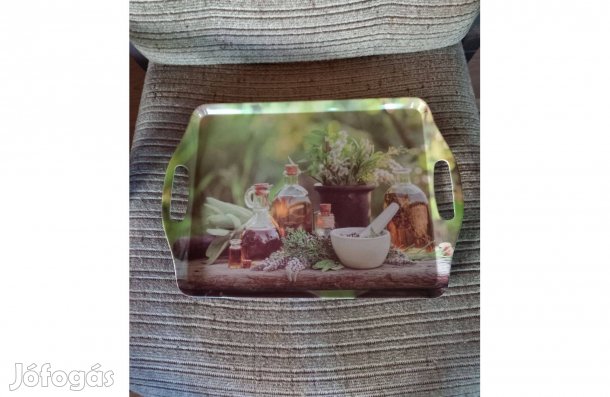 Elegáns gyógynövényes műa. tálca 45 x 35 cm - Teljesen új
