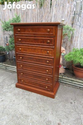 Elegáns magas 7 fiókos komód-szekrény 120 cm magas