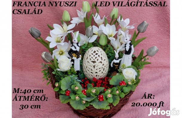 Elegáns megjelenésű Húsvéti díszkosár