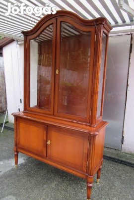 Elegáns minőségi 4 ajtós 3 polcos vitrin 205 cm magas Warrings