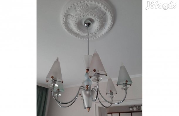 Elegáns muránói üveg csillár, 6 ágú