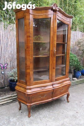 Elegáns neobarokk hasas vitrin - komód 190 cm magas