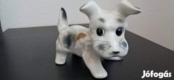 Elegáns porcelán kutya figura 15 cm