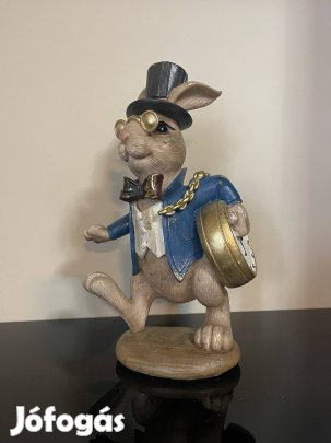 Elegáns zsebórás nyúl figura 30x18x11 cm 