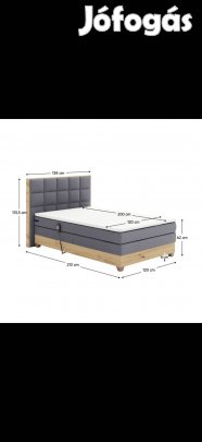 Elektromos ágy, boxspring, sötétszürke/ artisan tölgy, 120x200, Tiana