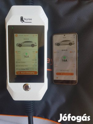 Elektromos autó töltő 3x16A Wifis max 11kw Prémium kivitel