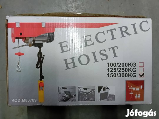 Elektromos csörlő 600W 300kg M80789 Új!