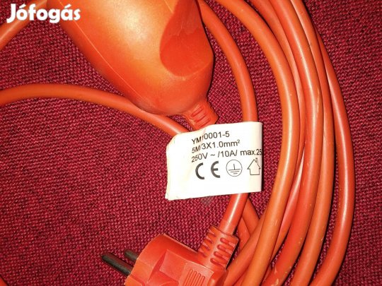 Elektromos hosszabbító Lengőcsatlakozó Narancssárga 5-10 M földelt 250