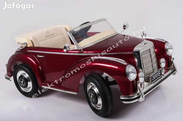 Elektromos kisautó - Mercedes-Benz 300S 12V-os lakk bordó 1 személyes