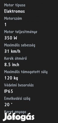 Elektromos roller, üléssel, 350w