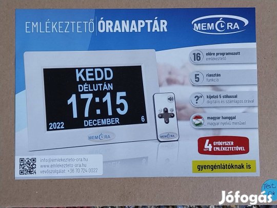 Elektronikus naptár és óra időseknek