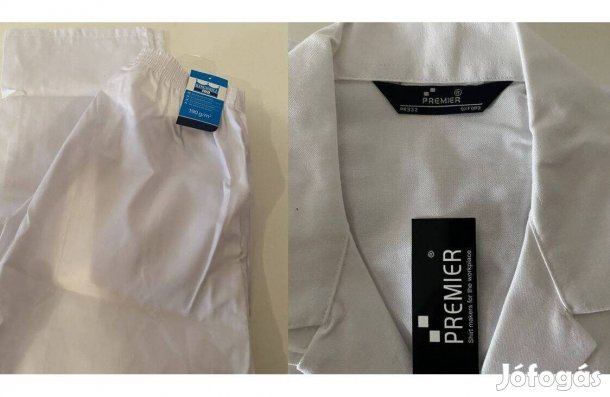 Élelmiszeripari munkaruha, Nadrág+rövid ujjú ing, M-es méret, újak