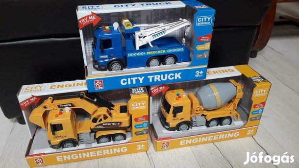 Elemes autómentő, markolós autó, betonkeverő