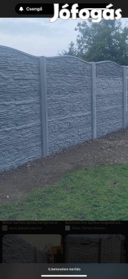 Elemes beton kerítés.